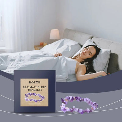 Hoexe Harmony Bracelet – Natural Stress Relief & Sleep Aid with Amethyst & Chakra-Stimulating Beads