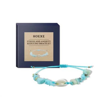 Hoexe Harmony Bracelet – Natural Stress Relief & Sleep Aid with Amethyst & Chakra-Stimulating Beads