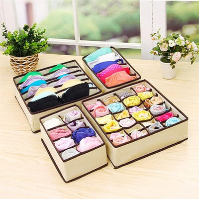Multi-Size Folding Drawer Organizer for Socks, Bras & Clothes – Portable Closet & Home Storage Solution