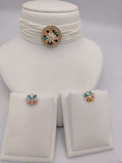 Pearl Choker Necklace Set with Earrings – Bridal, Wedding & Party Jewelry